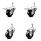 Service Caster 3.5 Inch Phenolic Swivel 3/8 Inch Threaded Stem Caster Total Lock Brake, 2PK SCC-TSTTL20S3514-PHS-381615-2-S-2 - alternate 1